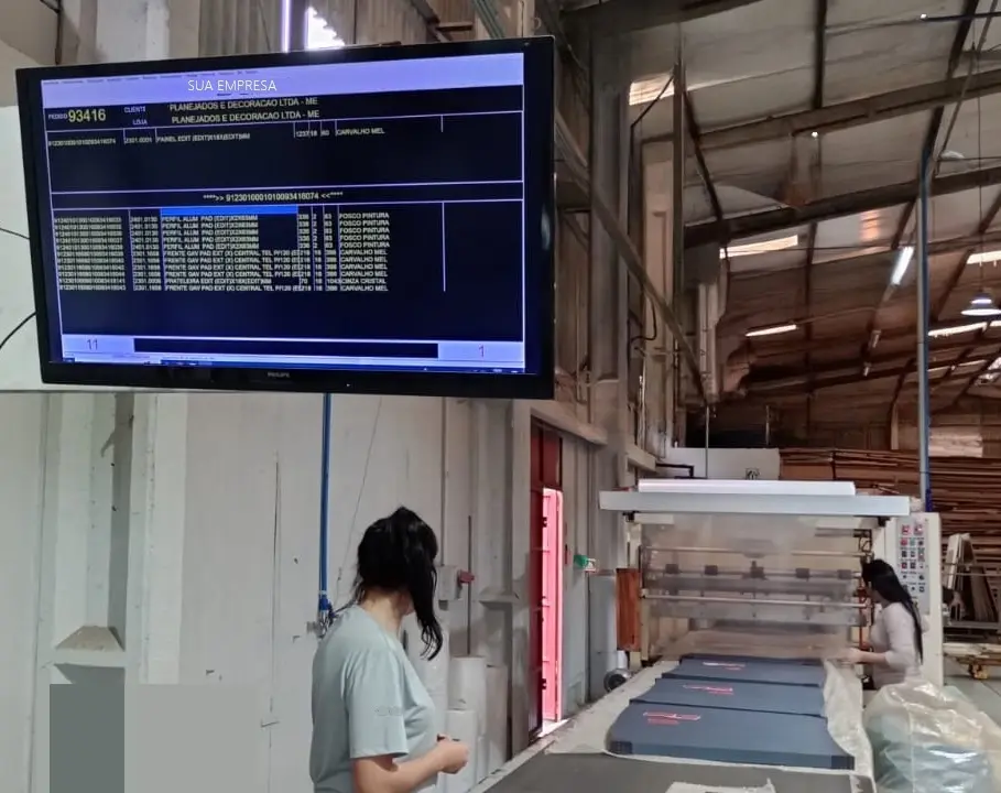 Tela do sistema de controle de volumes e embalagem.